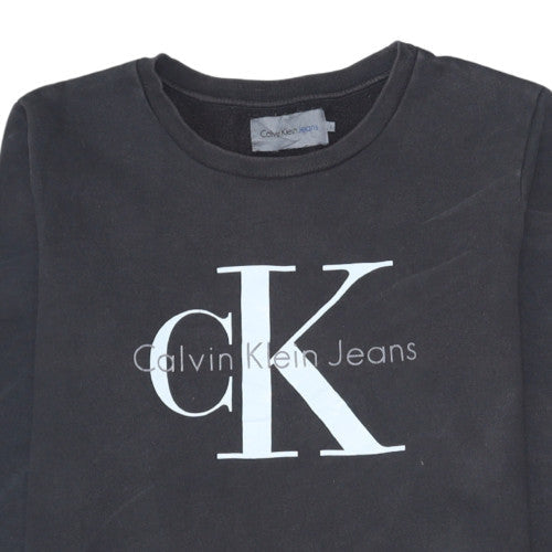 Mens UK Size M Calvin Klein Jeans Black Pullover Sweatshirt