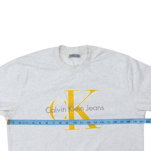Womens UK Size M Calvin Klein Jeans Grey Pullover Sweatshirt