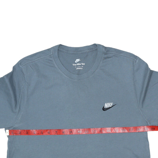 Nike Men's Blue Regular Fit Cotton Crew Neck T-Shirt M