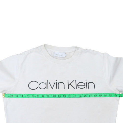 Womens UK Size M Calvin Klein White Pullover Sweatshirt