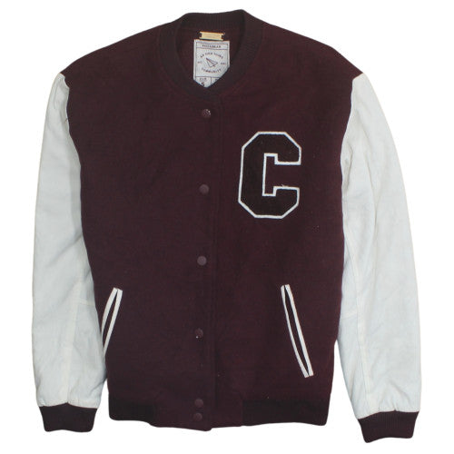 Womens UK Size S Pull&Bear Brown Varsity Jacket
