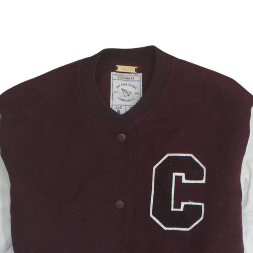 Womens UK Size S Pull&Bear Brown Varsity Jacket