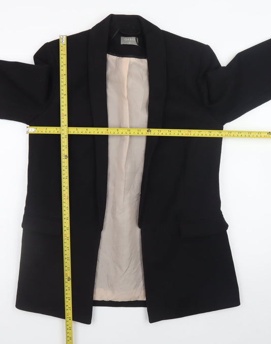 Oasis Women's Black Size 12 Blazer Jacket Classic Mid-Length Workwear