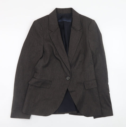 Zara Basic Women’s Brown Blazer Size 8 Single-Breasted Work Jacket