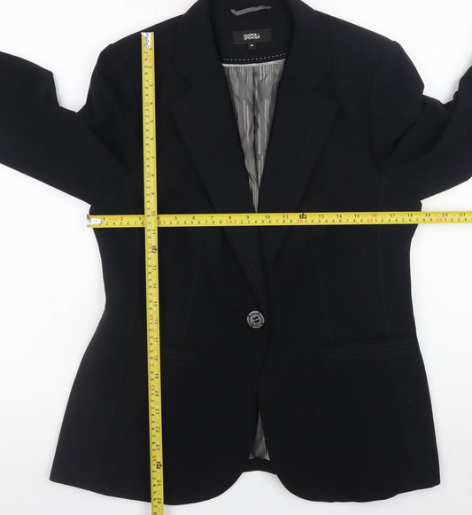 Marks and Spencer Women's Black Blazer Jacket Size 14 Regular Fit
