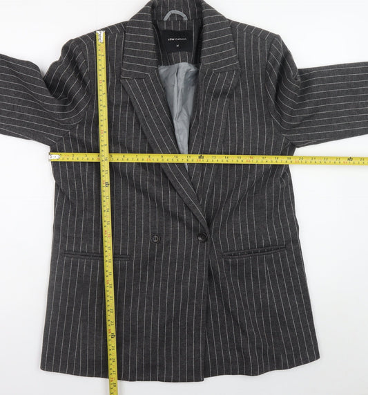 LCW Casual Women's Grey Pinstripe Blazer M Business Style