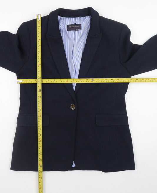 Marks and Spencer Women's Blue Blazer Size 10 Classic Workwear
