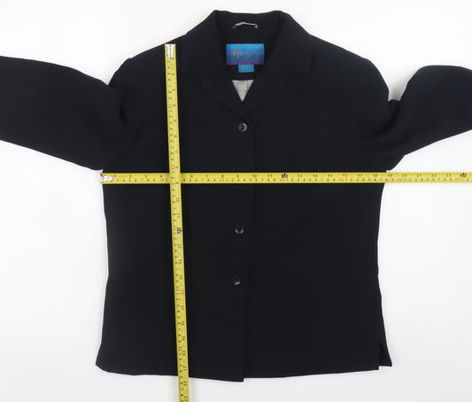 Monsoon Women’s Black Blazer Size 14 Classic Buttoned Jacket