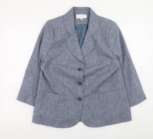 Additional front view of Cotswold Collections Women Blue, size 14, Classic Blazer Jacket