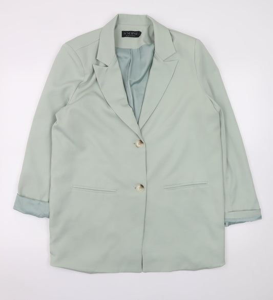 In The Style Women's Mint Green Blazer Jacket UK 14 Polyester Blend
