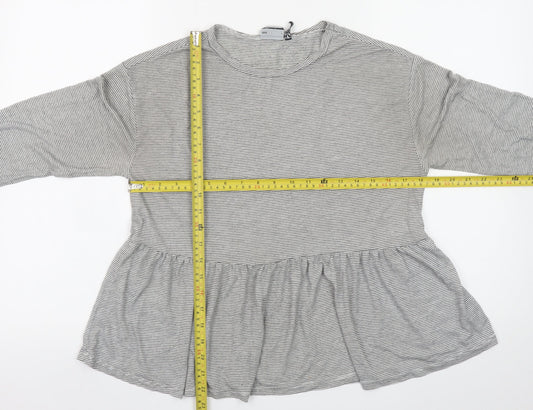 Womens UK Size 10 ASOS DESIGN Grey Tunic Blouse