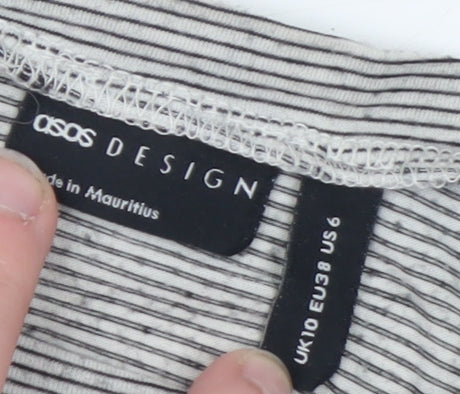 Womens UK Size 10 ASOS DESIGN Grey Tunic Blouse
