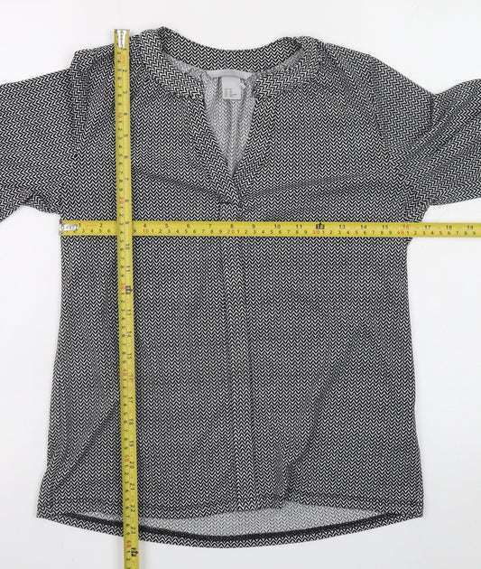 Womens UK Size XS H&M Black Tunic Blouse