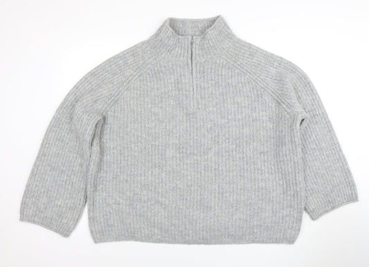 Womens UK Size 18 ASOS Grey Full Zip Jumper