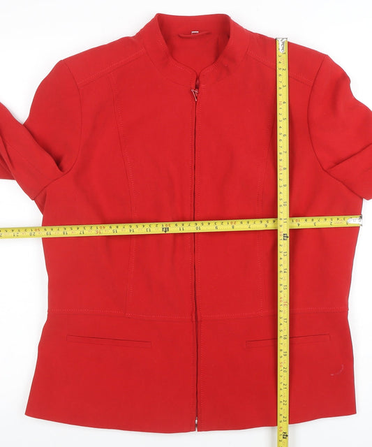 Womens UK Size 14 Style by EWM Regular Red Suit Jacket