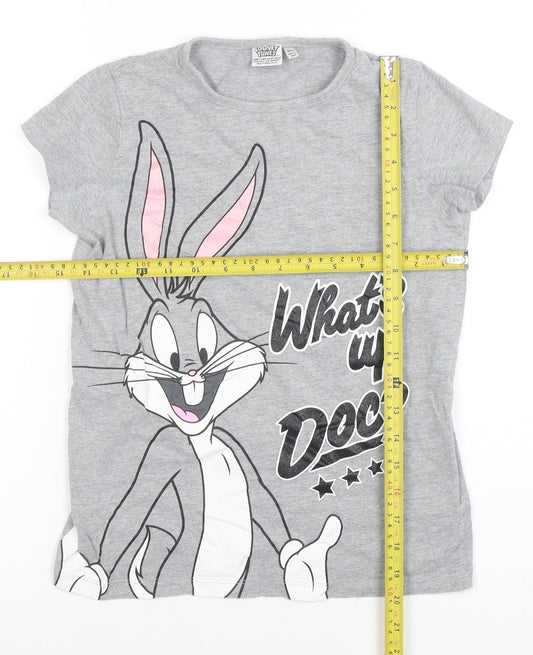 Boys UK Size 9-10 Years Looney Tunes Grey Basic T-Shirt