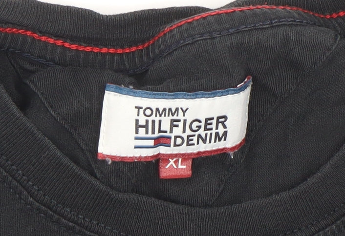 Mens UK Size XL Tommy Hilfiger Denim Black T-Shirt