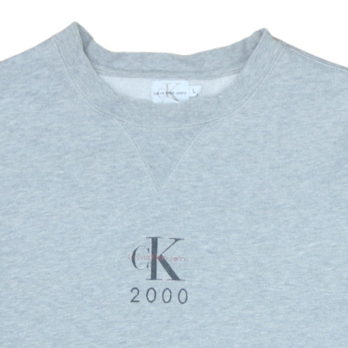 Mens UK Size L Calvin Klein Jeans Grey Pullover Sweatshirt