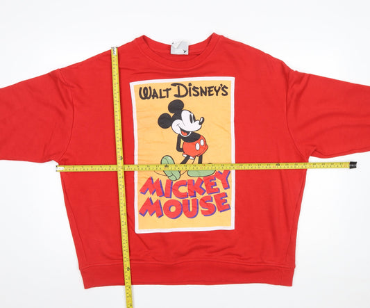 Womens UK Size L Disney Red Pullover Sweatshirt