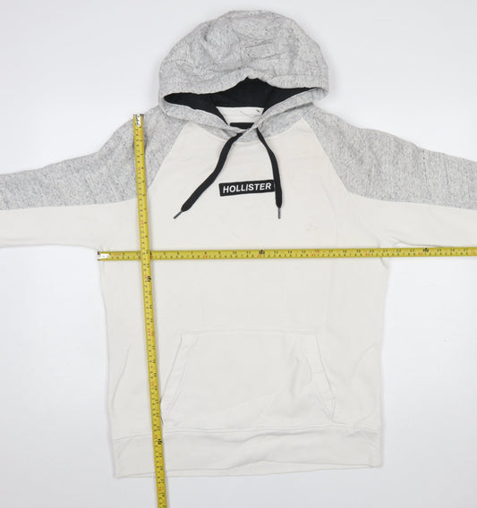 Mens UK Size M Hollister White Pullover Hoodie
