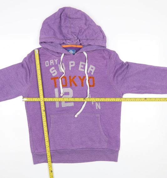 Womens UK Size L Superdry Purple Pullover Hoodie