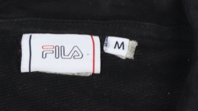 Mens UK Size M FILA Black Pullover Hoodie