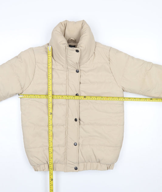Womens UK Size 8 Boohoo Beige Puffer Jacket