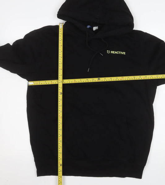 Mens UK Size M H&M Black Pullover Hoodie