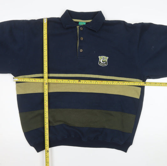 Mens UK Size S C&A Blue Henley Sweatshirt