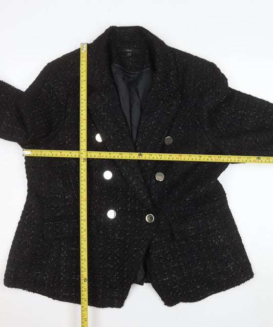 Next Women’s Black Bouclé Double-Breasted Blazer UK 18