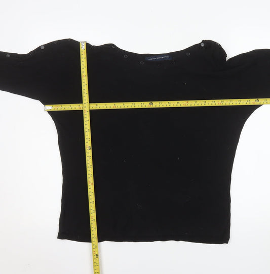 Womens UK Size L French Connection Black Basic Blouse