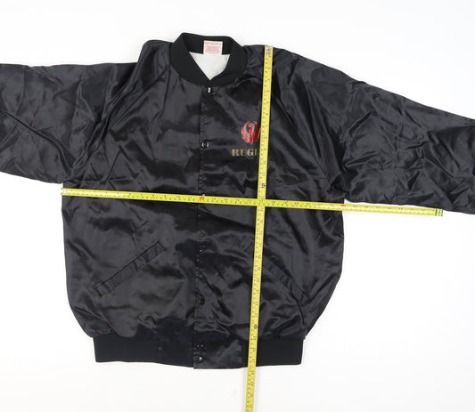 Mens UK Size XL Cardinal Black Varsity Jacket