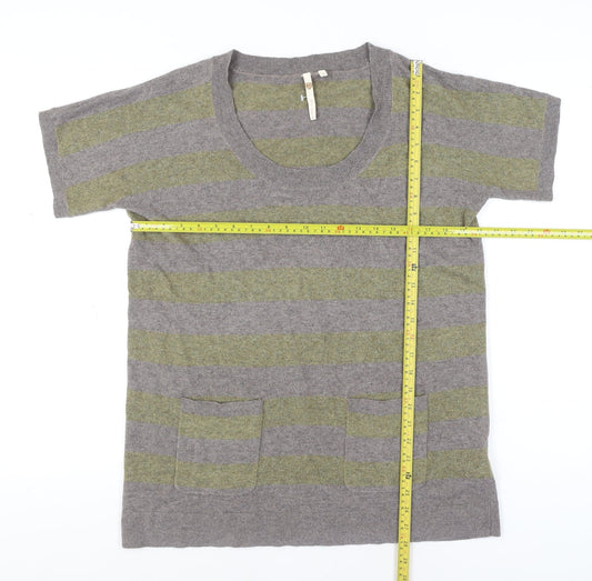 Womens UK Size 10 White Stuff Grey Basic T-Shirt