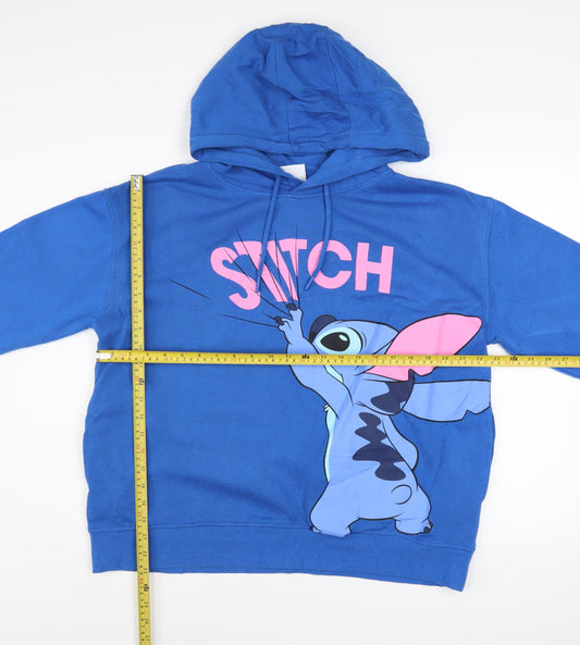 Womens UK Size L Disney Blue Pullover Hoodie
