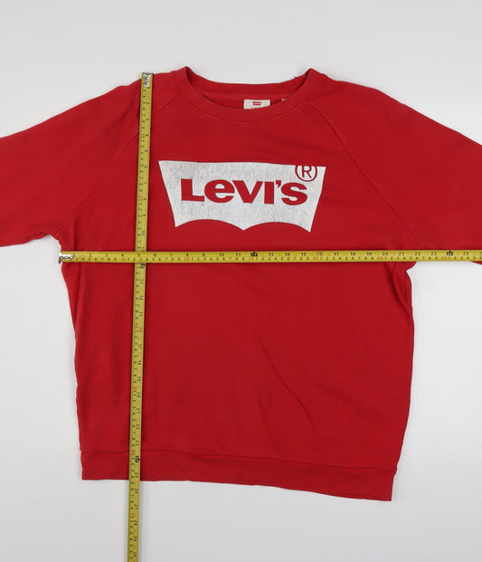 Mens UK Size M Levi's Red Pullover Sweatshirt