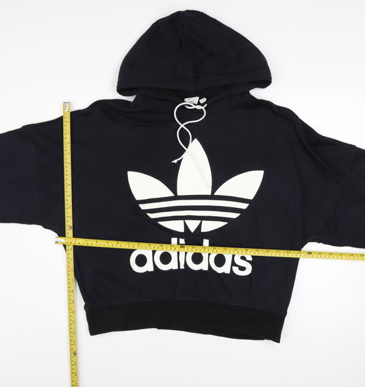 Womens UK Size 12 adidas Black Pullover Hoodie