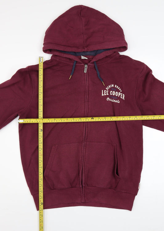 Mens UK Size M Lee Cooper Red Full Zip Hoodie