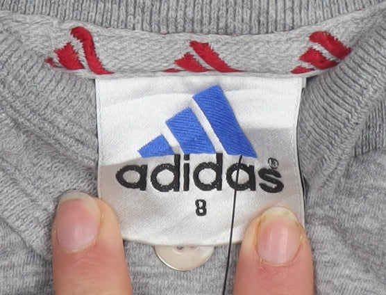 Brand and care label for Adidas men’s grey polo shirt, size L, cotton blend golf sportswear