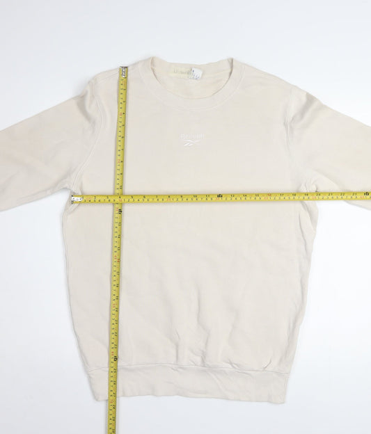 Womens UK Size S Reebok Beige Pullover Sweatshirt