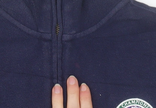 Mens UK Size S Polo Ralph Lauren Blue Henley Sweatshirt