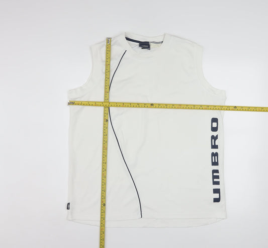 Umbro Men's White Athletic Tank Top L Lightweight Quick Dry