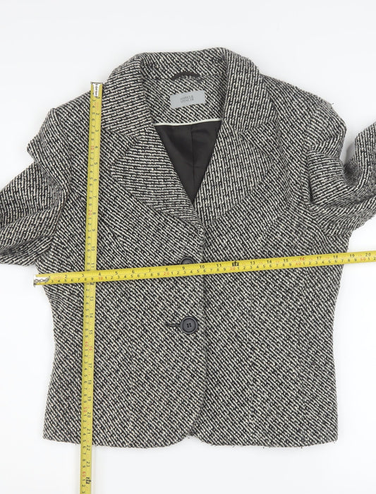 Marks and Spencer Womens Grey Tweed Blazer UK 14 Classic Fit Jacket