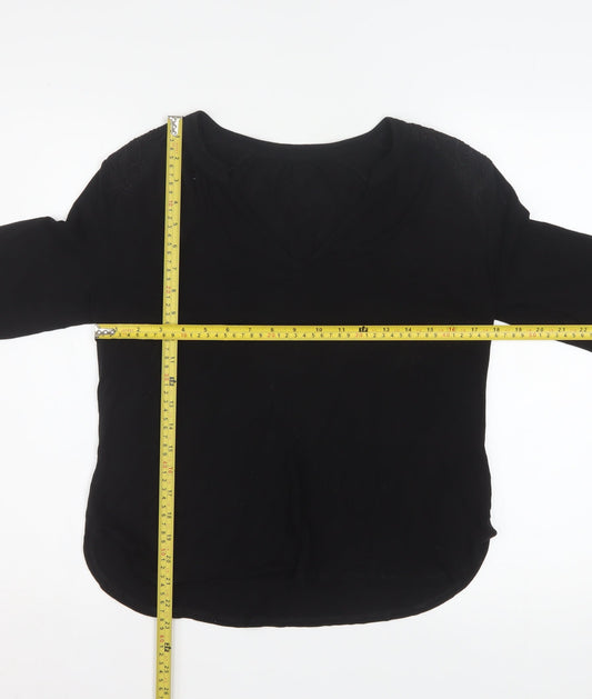 Womens UK Size XS Oasis Black Basic Blouse
