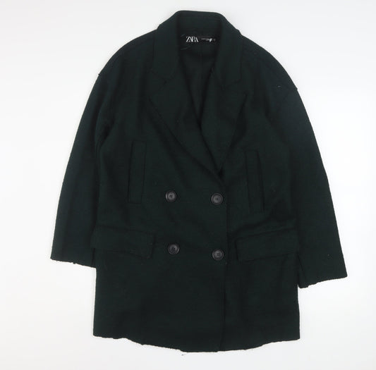 Womens UK Size XS Zara Black Pea Coat