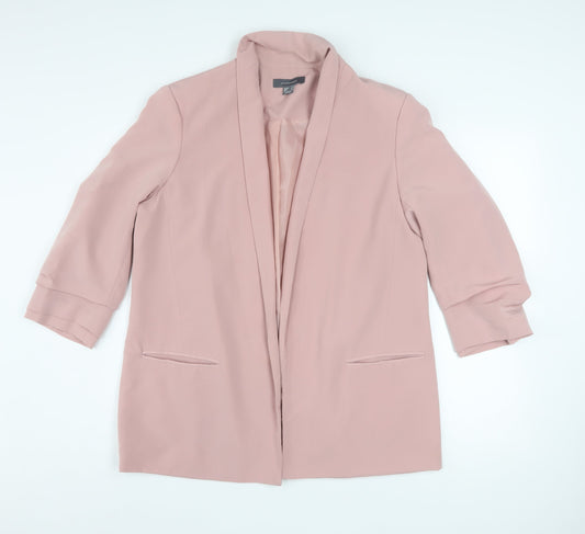 Additional front view of Atmosphere Women Pink Blazer, size 16, Open Front Lined 3/4 Sleeve