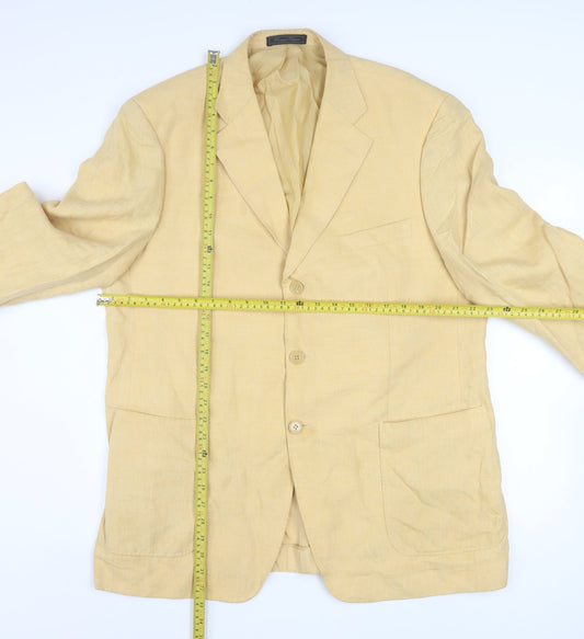 Domenico Tagliente Men's Beige Linen Classic Blazer Jacket Size 56