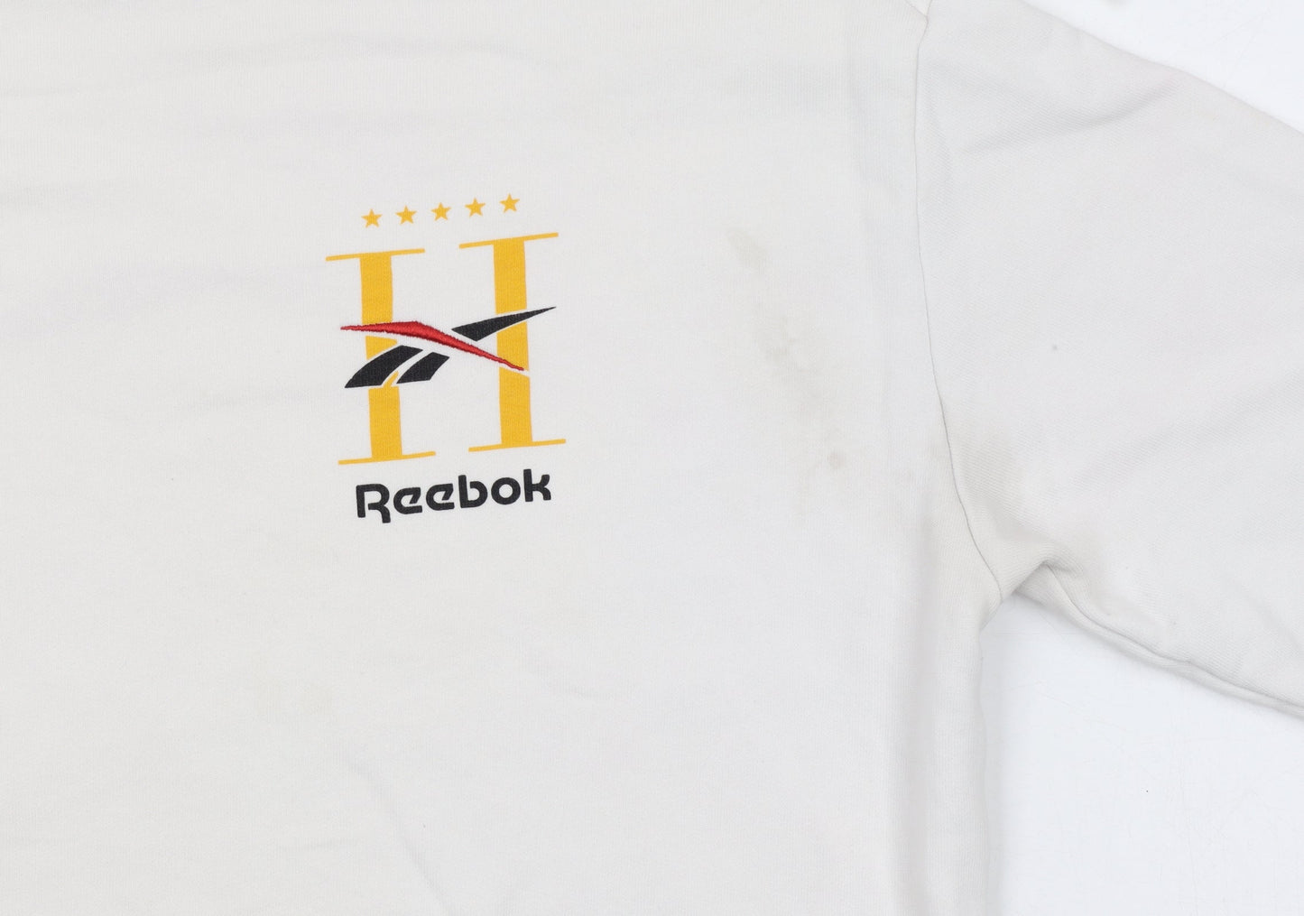 Womens UK Size M Reebok White Pullover Sweatshirt