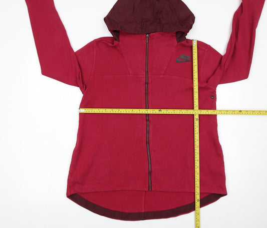 Womens UK Size M Nike Red Full Zip Hoodie