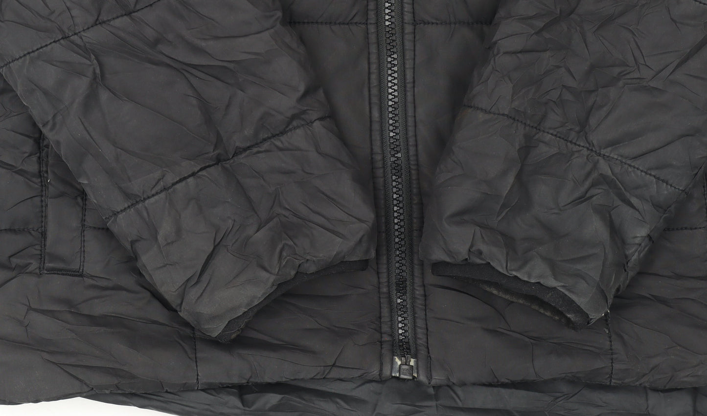 The North Face Boys Black Hooded Puffer Jacket Size L Polyester