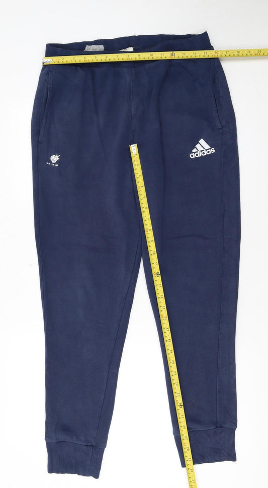 Mens UK Size L adidas Regular Fit Jogger Blue Trousers